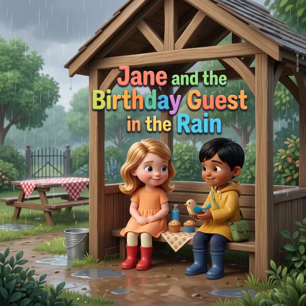 Jane and the Birthday Guest in the Rain — example cover