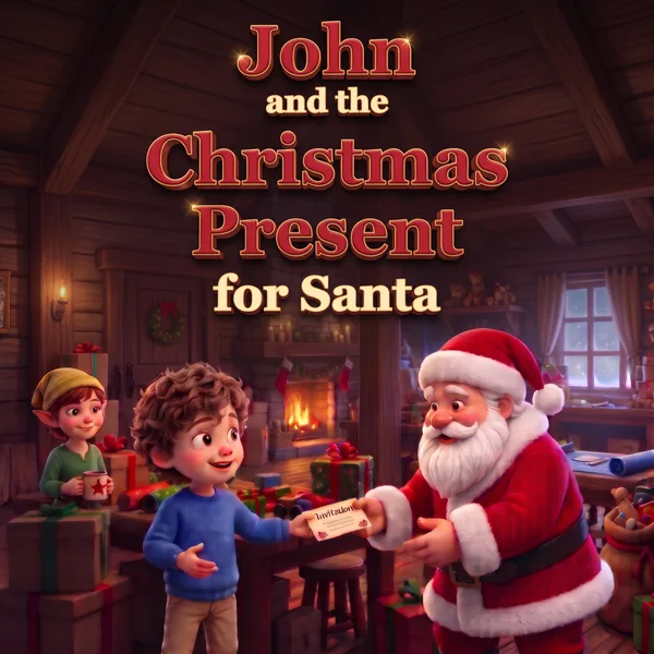 John and the Christmas Present for Santa — example cover