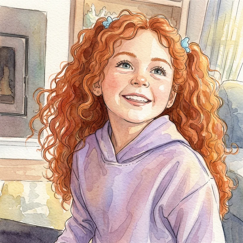 Lena in a watercolor storybook art style