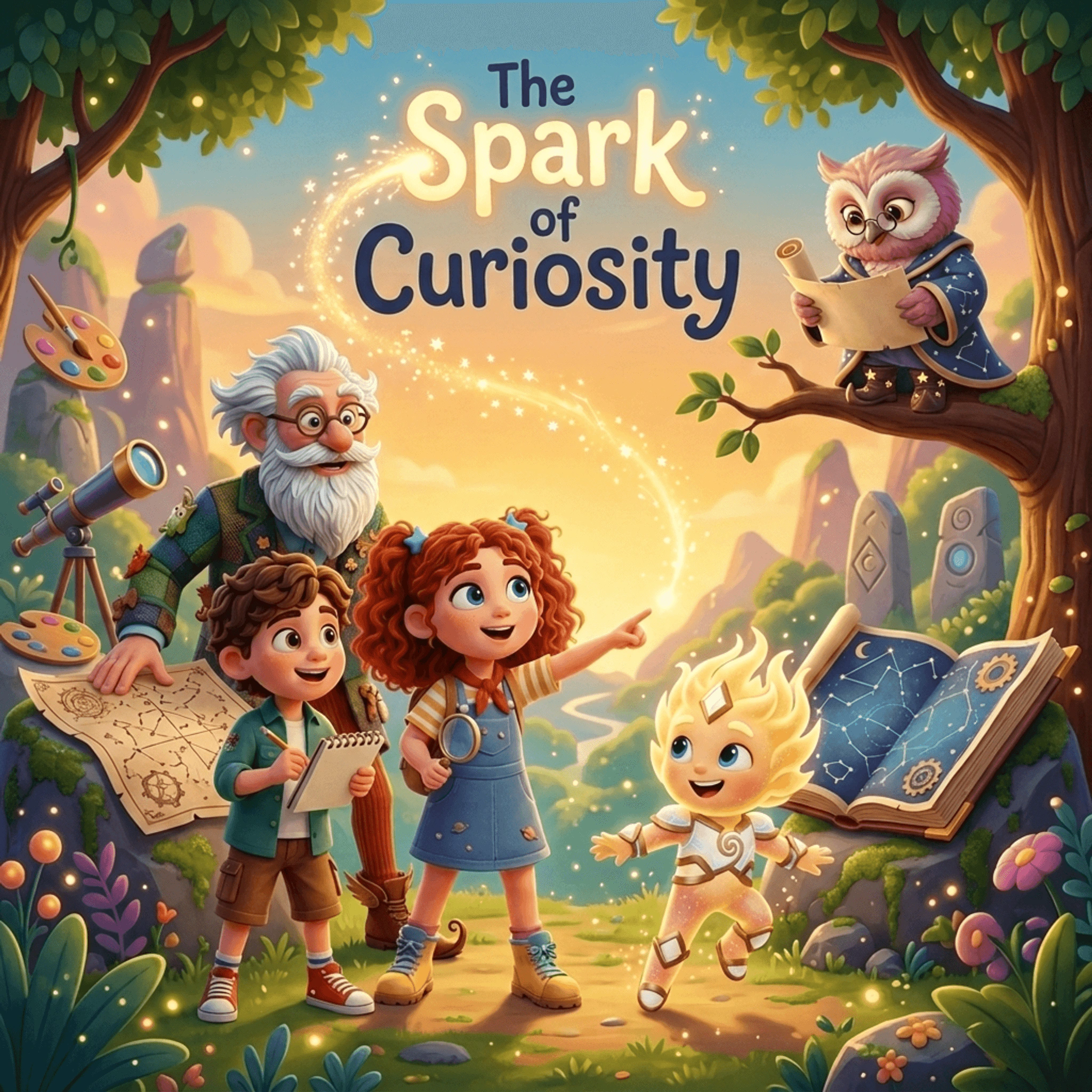 The Spark of Curiosity personalized book cover starring Lena