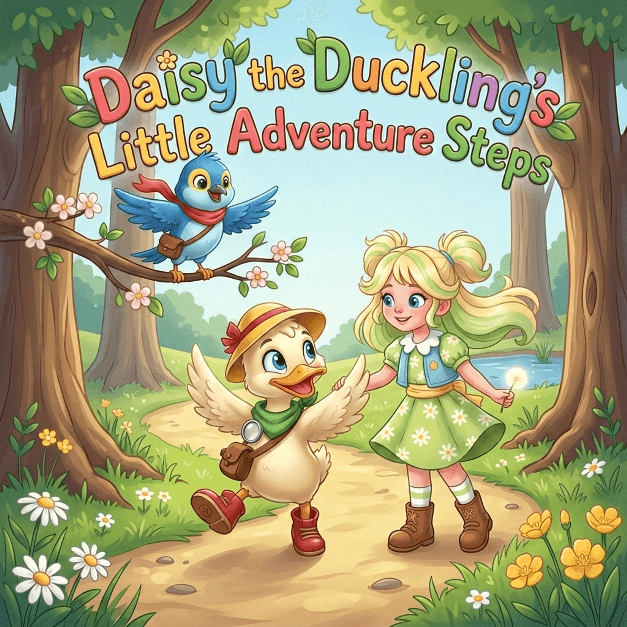 Daisy The Duckling's Little Adventure Steps personalized book cover starring Lila