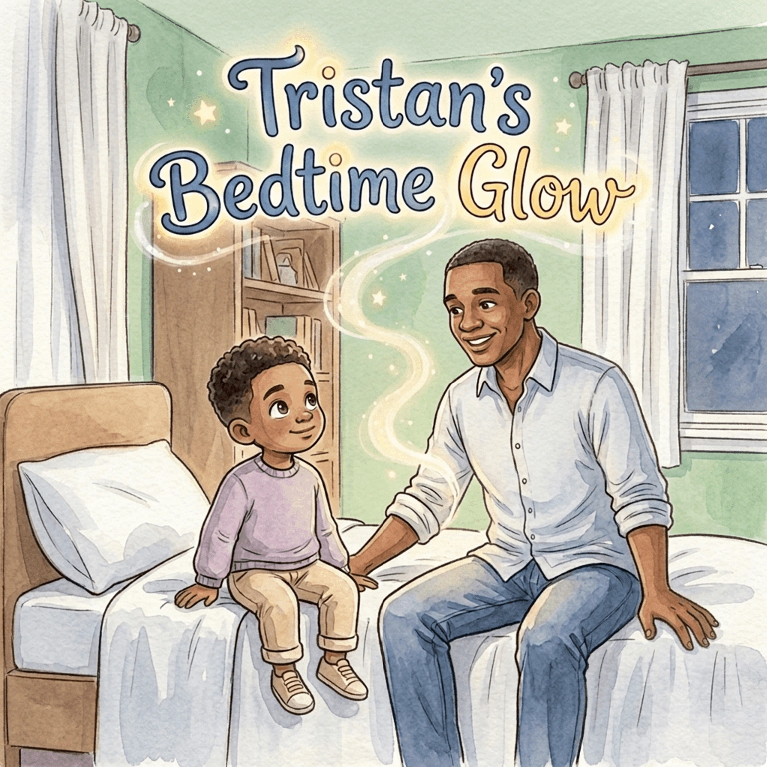 Tristan's Bedtime Glow personalized book cover starring Tristan
